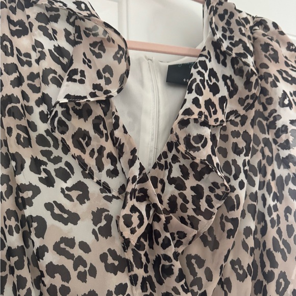 Gabby Skye Black and White Leopard High Low Dress - Picture 2 of 3